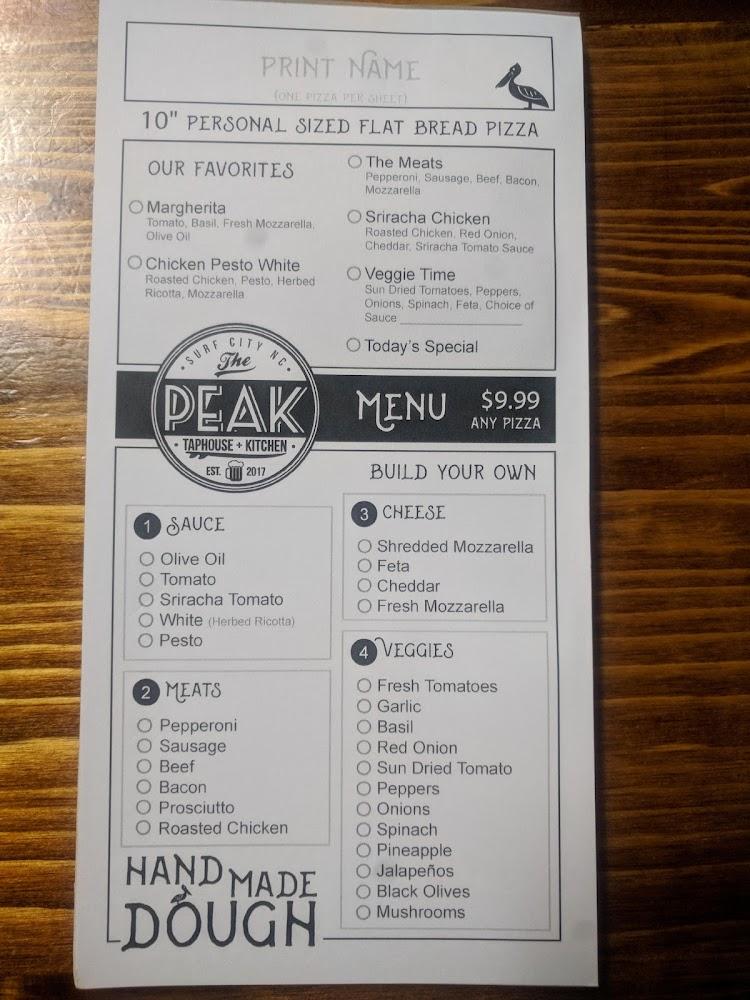 The Peak Taphouse and Kitchen Menu image 2